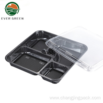 Disposable 5 Compartment Lunch Bento Boxes Restaurant Plates